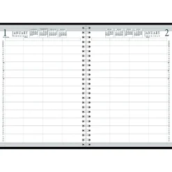 2025 House of Doolittle 8.5" x 11" Daily 4-Person Group Practice Planner, Faux Leather Cover, Black (28292-25)