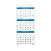 2025 House of Doolittle 12.25" x 26" Three-Month Wall Calendar, White/Blue (3640-25)