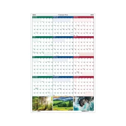 2025 House of Doolittle Earthscapes 24" x 37" Yearly Dry Erase Wall Calendar, Reversible (393-25)