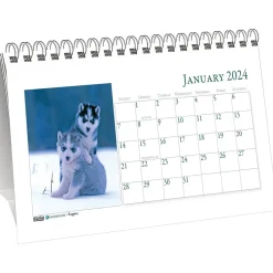 2025 House of Doolittle Earthscapes Puppies 8.5" x 4.25" Monthly Desk Calendar (3659-25)