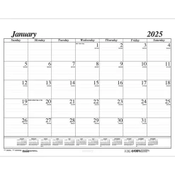 2025 House of Doolittle Economy 17" x 22" Monthly Desk Pad Calendar Refill, White/Black (126-25)