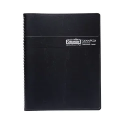 2025 House of Doolittle Professional 8.5" x 11" Weekly Appointment Book, Leatherette Cover, Black (27202-25)