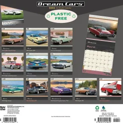 2025 Motor Club Dream Cars 12" x 24" Monthly Square Wall Calendar, (9781975479619)