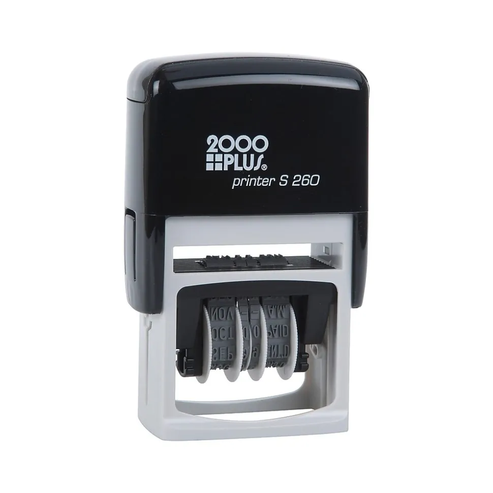 2000 Plus 4-in-1 Date Stamp, Scanned, Completed, Entered, Emailed, Blue and Red Ink (011098)