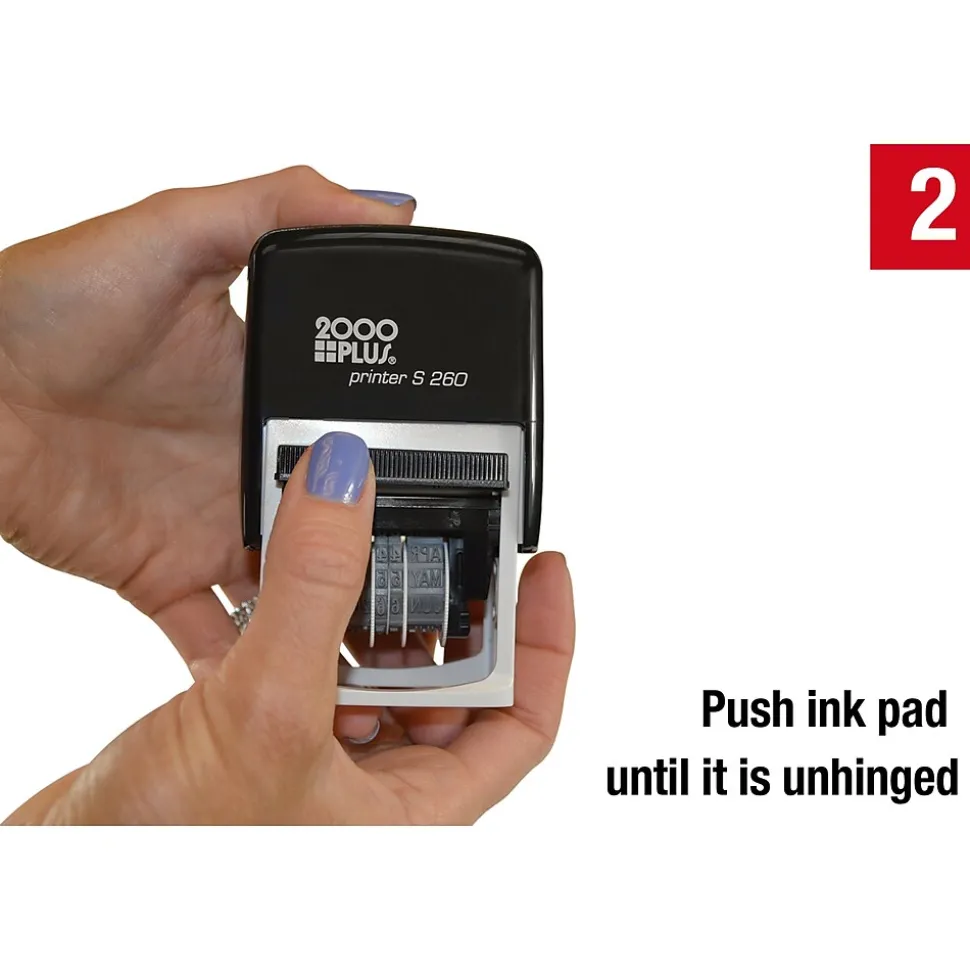 2000 Plus 4-in-1 Date Stamp, Scanned, Completed, Entered, Emailed, Blue and Red Ink (011098)