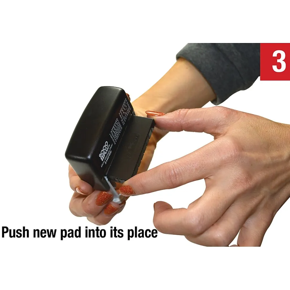 2000 Plus Micro Message Dater 12-in-1 Self-Inking Date and Message Stamp, Black Ink (011090)