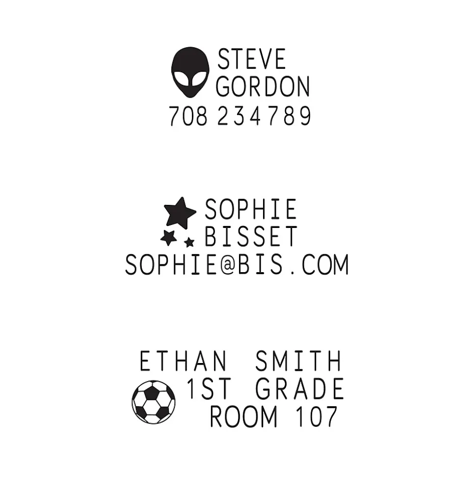 2000 PLUS® MINE stamp "Textile & Possession" Customizable Stamp Kit, Black Ink (039605)