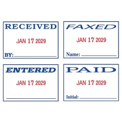 2000 Plus S 360 Dater, RECEIVED, PAID, ENTERED, FAXED, Blue and Red Inks (032519)