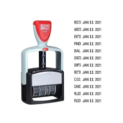 2000 Plus S Self-Inking Message/Date Rectangle Stamp, Black Ink (011029)