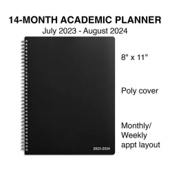2023-2024 Staples 8" x 11" Academic Weekly & Monthly Appointment Book, Black (ST25499-23)