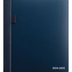 2024-2025 Staples 7" x 9" Academic Weekly & Monthly Appointment Book, Plastic Cover, Navy (ST60360-23)