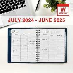 2024-2025 Staples 7" x 9" Academic Weekly & Monthly Appointment Book, Plastic Cover, Navy (ST60360-23)