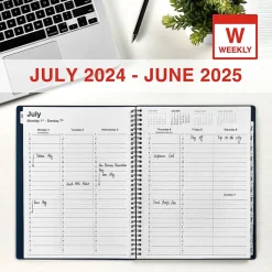 2024-2025 Staples 8" x 11" Academic Weekly & Monthly Appointment Book, Plastic Cover, Navy (ST60358-23)