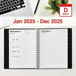 2025 Staples 8" x 11" Daily Appointment Book, Black (ST58453-25)
