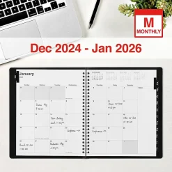 2025 Staples 7" x 9" Monthly Planner, Black (ST52183-25)