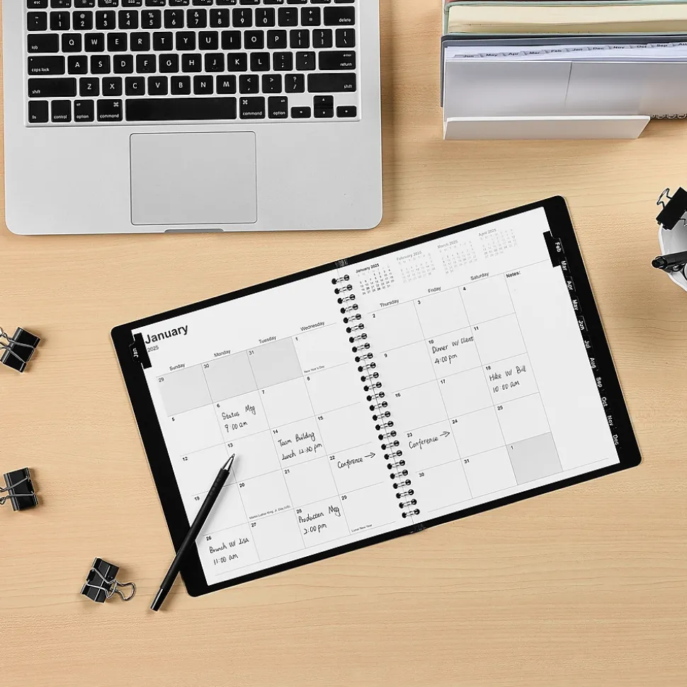 2025 Staples 7" x 9" Monthly Planner, Black (ST52183-25)