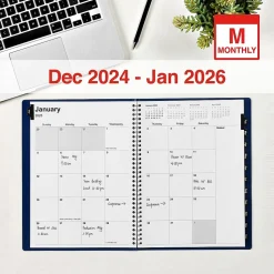 2025 Staples 8" x 11" Monthly Planner, Navy (ST58476-25)