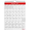 2025 Staples 8" x 11" Wall Calendar, Red/White (ST53922-25)