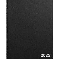 2025 Staples 8" x 11" Weekly & Monthly Appointment Book, Faux Leather Cover, Black (TR21494-25)