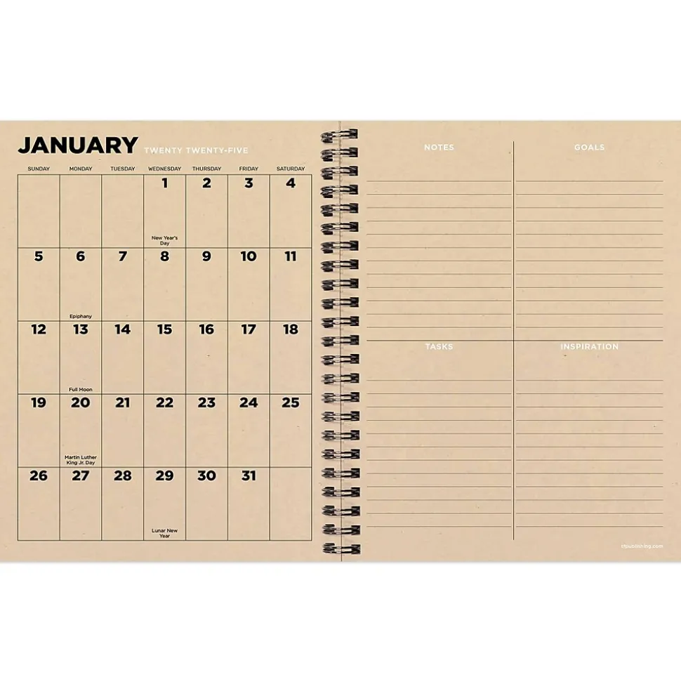 2025 TF Publishing 6.5" x 8" Classic Composition Medium Weekly Monthly Planner 25-9202