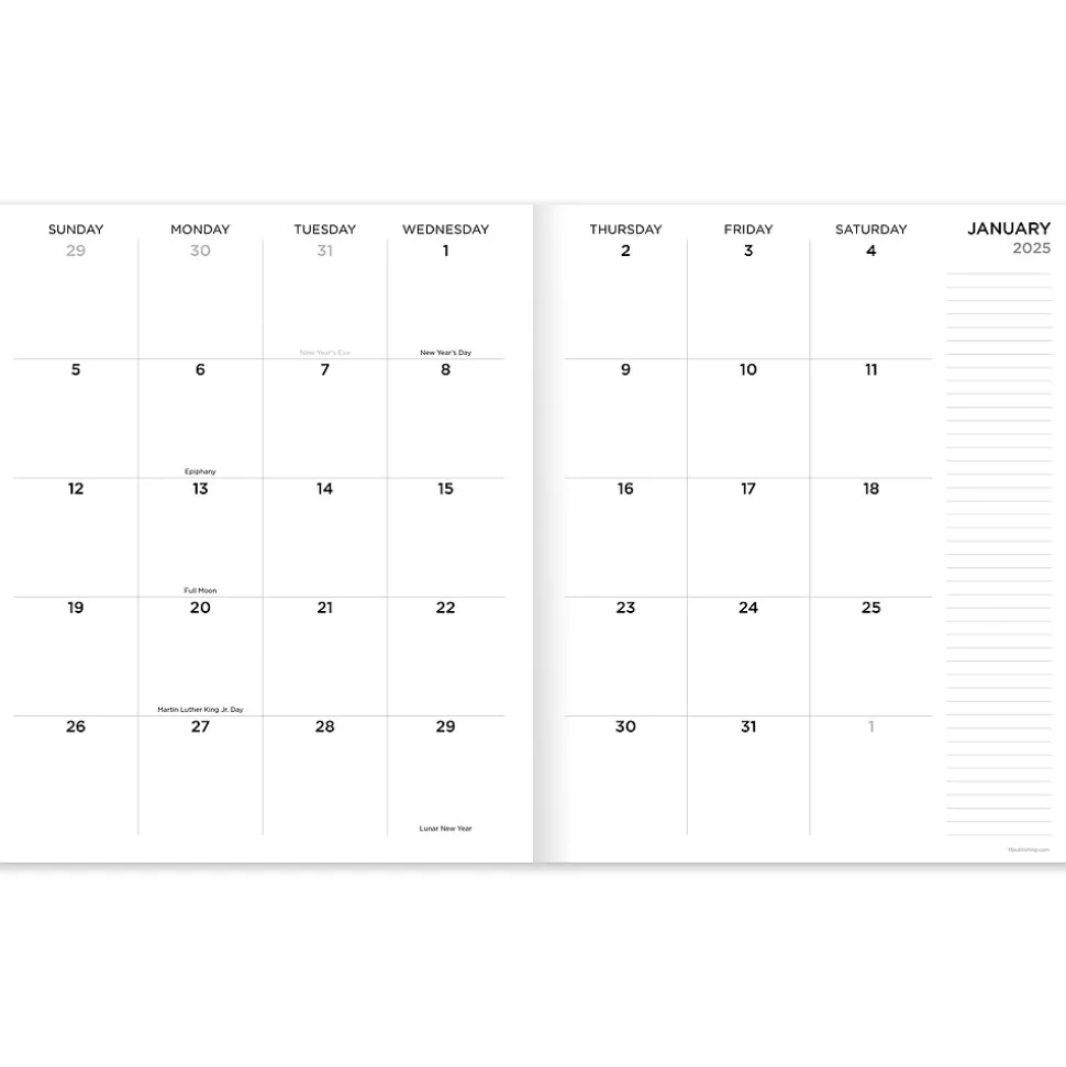 2025 TF Publishing 9" x 11" Monthly Planner, Paperboard Cover, Lemon and Lavender (25-4710)