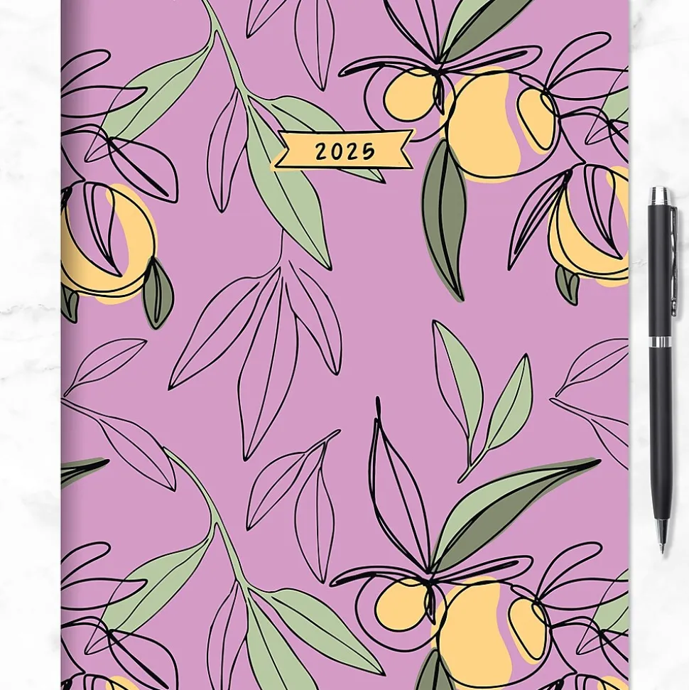 2025 TF Publishing 9" x 11" Monthly Planner, Paperboard Cover, Lemon and Lavender (25-4710)