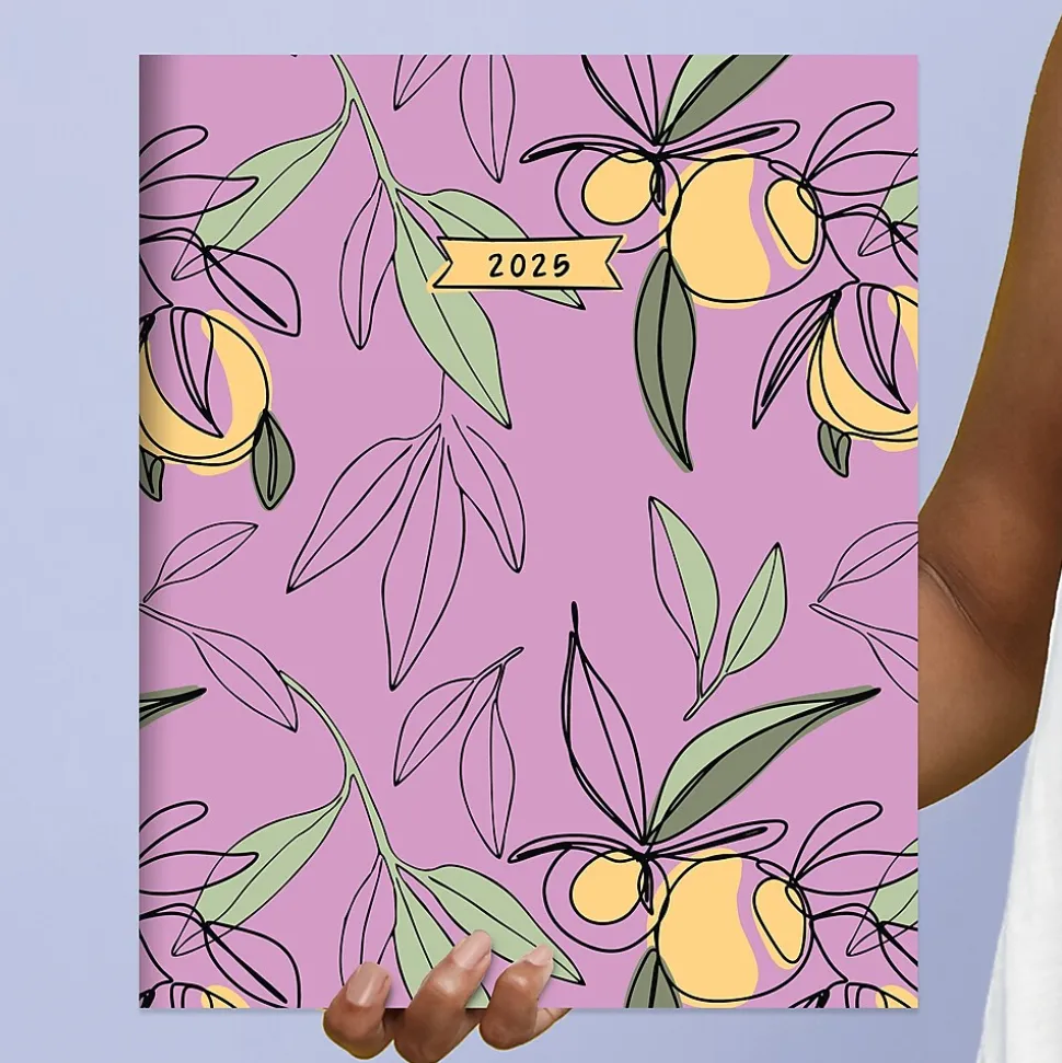 2025 TF Publishing 9" x 11" Monthly Planner, Paperboard Cover, Lemon and Lavender (25-4710)