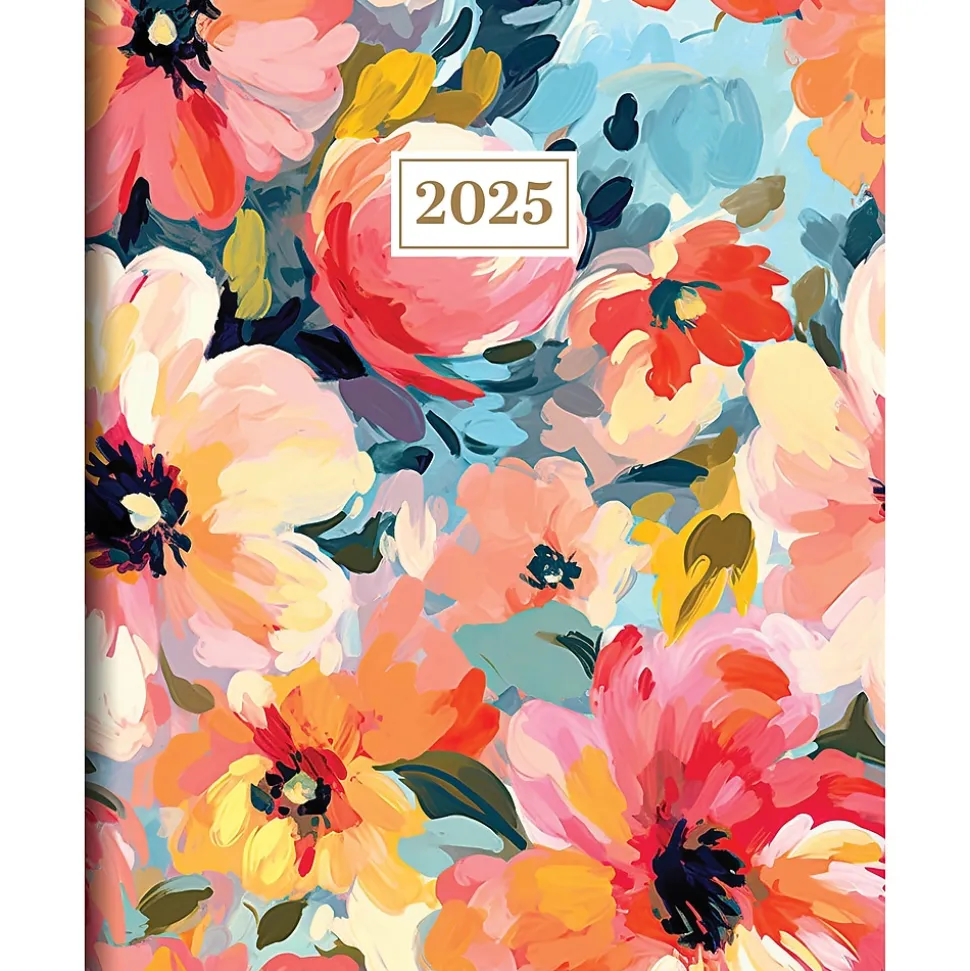 2025 TF Publishing 9" x 11" Monthly Planner, Paperboard Cover, Impressed Flowers (25-4708)