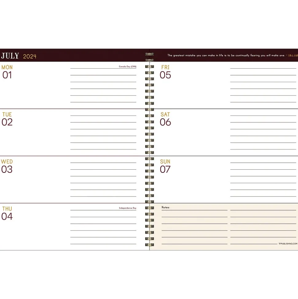 2024-2025 TF Publishing Bibliophile Series English Garden 8.5" x 11" Academic Weekly & Monthly Planner, Paperboard Cover