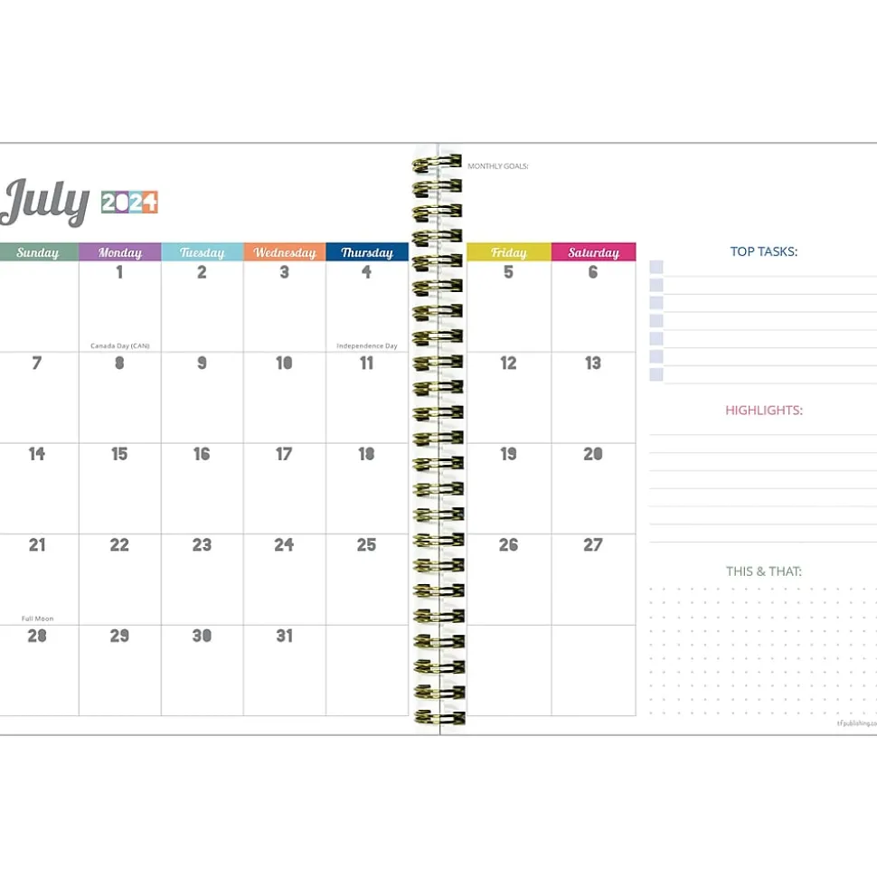 2024-2025 TF Publishing Cali Girl Collection Cabana Stripe 6" x 8" Academic Weekly & Monthly Planner (AY25-9214)