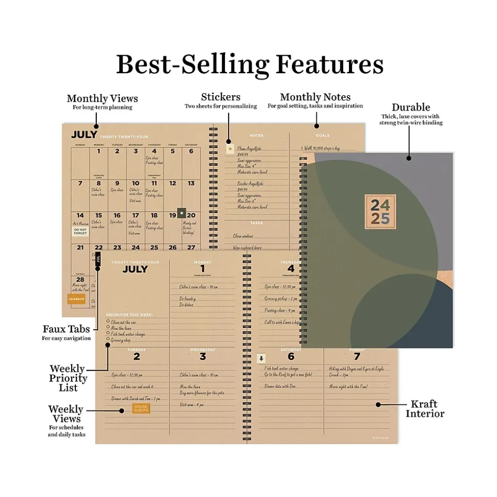 2024-2025 TF Publishing Elements Series Venn Diagram 8.5" x 11" Academic Weekly & Monthly Planner, Paperboard Cover
