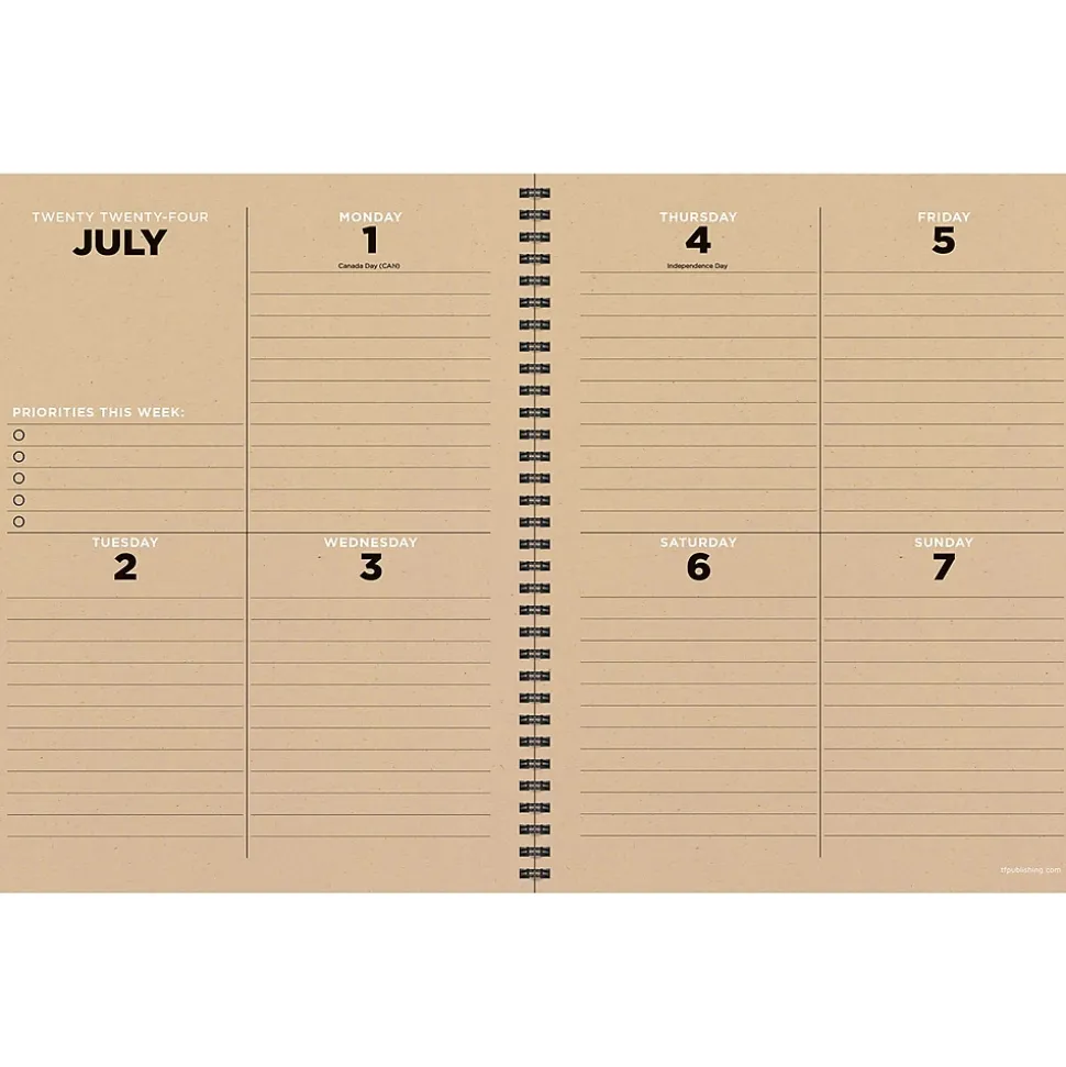 2024-2025 TF Publishing Elements Series Lava Wave 8.5" x 11" Academic Weekly & Monthly Planner, Paperboard Cover