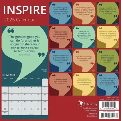 2025 TF Publishing Inspire 7" x 7" Monthly Wall Calendar (25-2107)