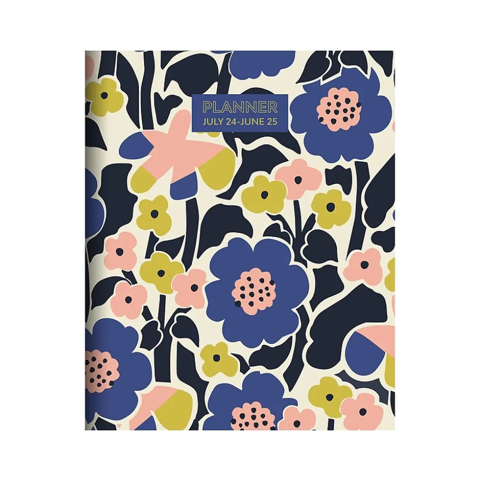 2024-2025 TF Publishing Mod Flowers 9" x 11" Academic Monthly Planner, Paperboard Cover, Multicolor (AY25-4508)