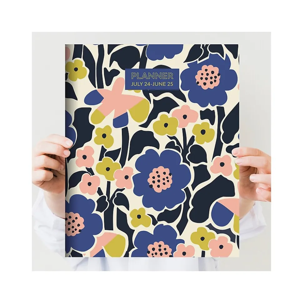 2024-2025 TF Publishing Mod Flowers 9" x 11" Academic Monthly Planner, Paperboard Cover, Multicolor (AY25-4508)