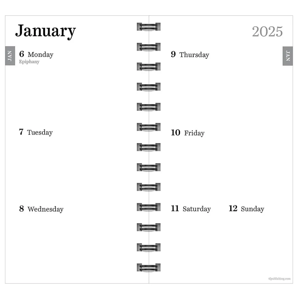 2025 TF Publishing Pink Plaid 3.5" x 6.5" Weekly & Monthly Planner, Paperboard Cover, Multicolored (25-7506)