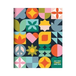 2024-2025 TF Publishing Scandinavian Symbols 6.5" x 8" Academic Monthly Planner, Paperboard Cover, Multicolor (AY25-4212)