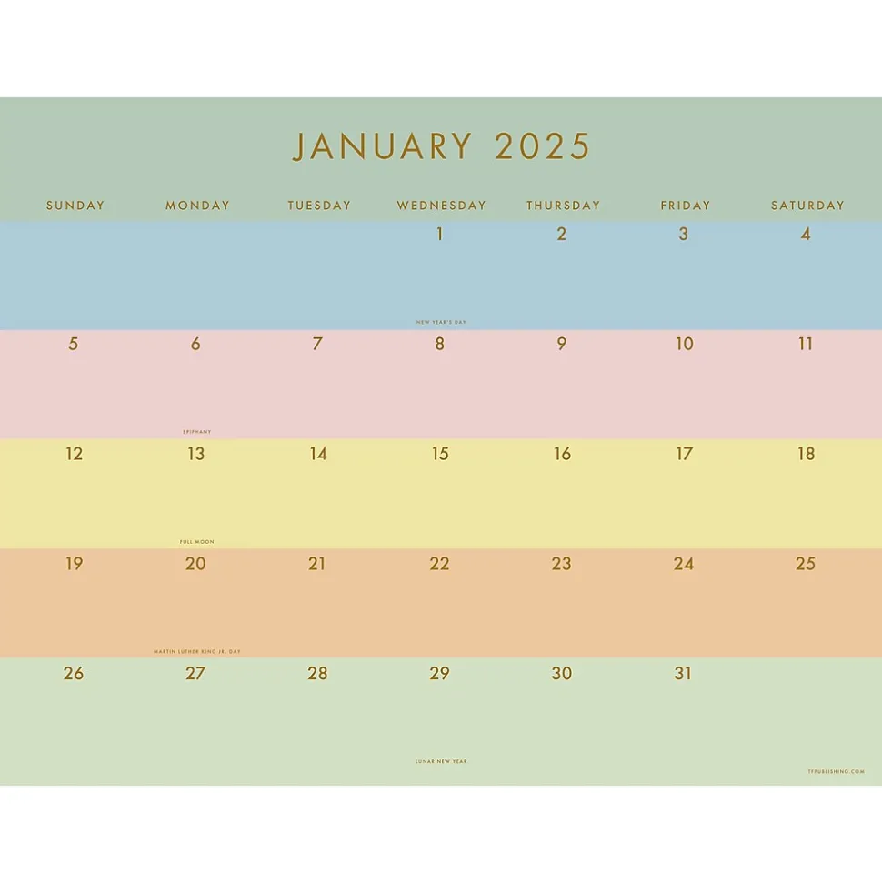 2025 TF Publishing Super Stripe 17" x 22" Monthly Desk Pad Calendar (25-8210)