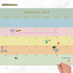 2025 TF Publishing Super Stripe 17" x 22" Monthly Desk Pad Calendar (25-8210)