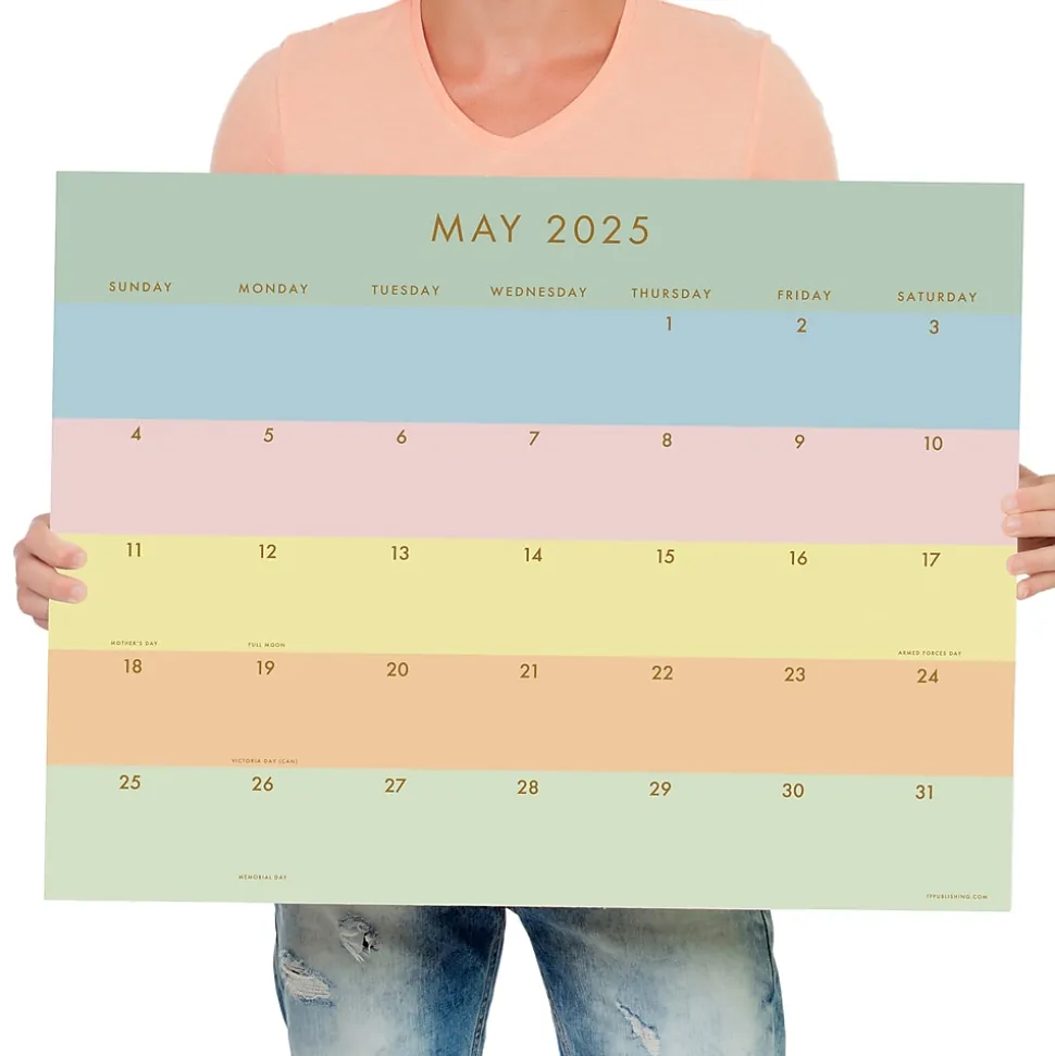 2025 TF Publishing Super Stripe 17" x 22" Monthly Desk Pad Calendar (25-8210)