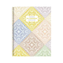 2024-2025 TF Publishing White Lotus Series Byzantine Tile 8.5" x 11" Academic Weekly & Monthly Planner, Paperboard Cover