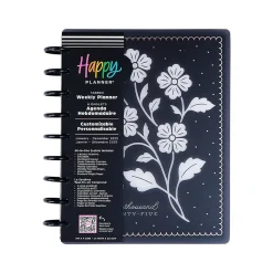 2025 The Happy Planner Ink & Ivy 7" x 9.25" Weekly & Monthly Planner, Plastic Cover, Black/White (PPCD12-566)