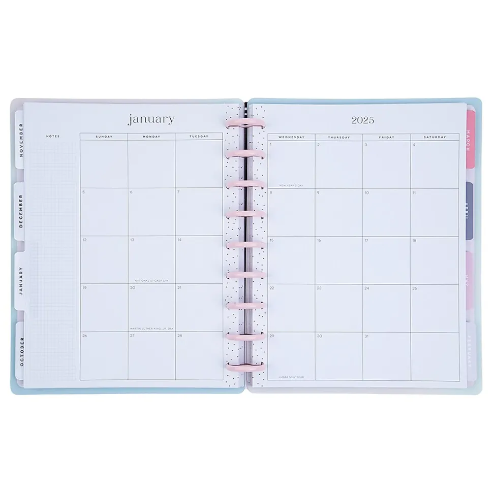 2024-2025 The Happy Planner Trust the Universe 7" x 9.25" Academic Weekly & Monthly Planner, Plastic Cover, Blue/Pink