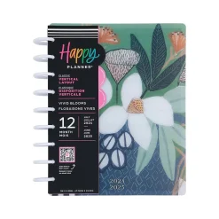 2024-2025 The Happy Planner Vivid Blooms 7" x 9.25" Academic Weekly & Monthly Planner, Plastic Cover, Multicolor (PPCD12-478)