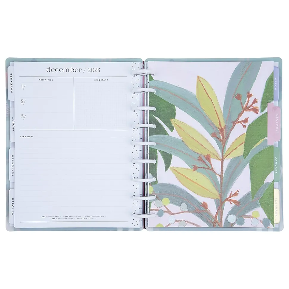 2024-2025 The Happy Planner Vivid Blooms 7" x 9.25" Academic Weekly & Monthly Planner, Plastic Cover, Multicolor (PPCD12-478)