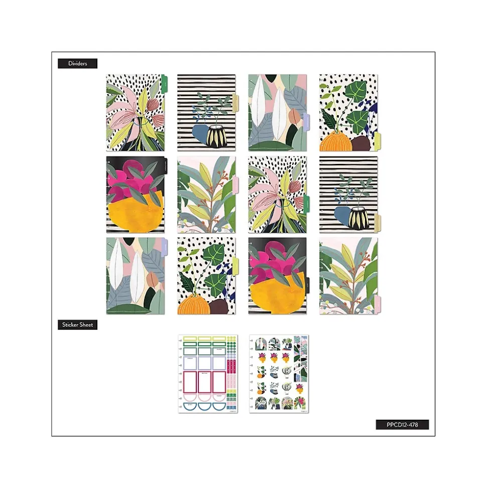 2024-2025 The Happy Planner Vivid Blooms 7" x 9.25" Academic Weekly & Monthly Planner, Plastic Cover, Multicolor (PPCD12-478)