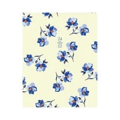 2024-2025 Willow Creek Blue Bell Floral 7.5" x 9.5" Academic Monthly Planner, Paper Cover, Yellow/Blue (47620)