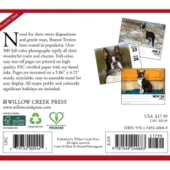 2025 Willow Creek Boston Terriers 6" x 5.5" Day-to-Day Calendar (40683)