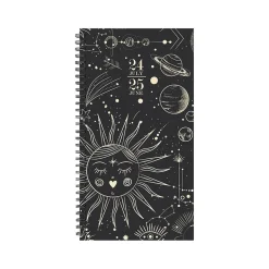 2024-2025 Willow Creek Celestial 3.5" x 6.5" Academic Weekly & Monthly Planner, Paper Cover, Black/Gold (47675)