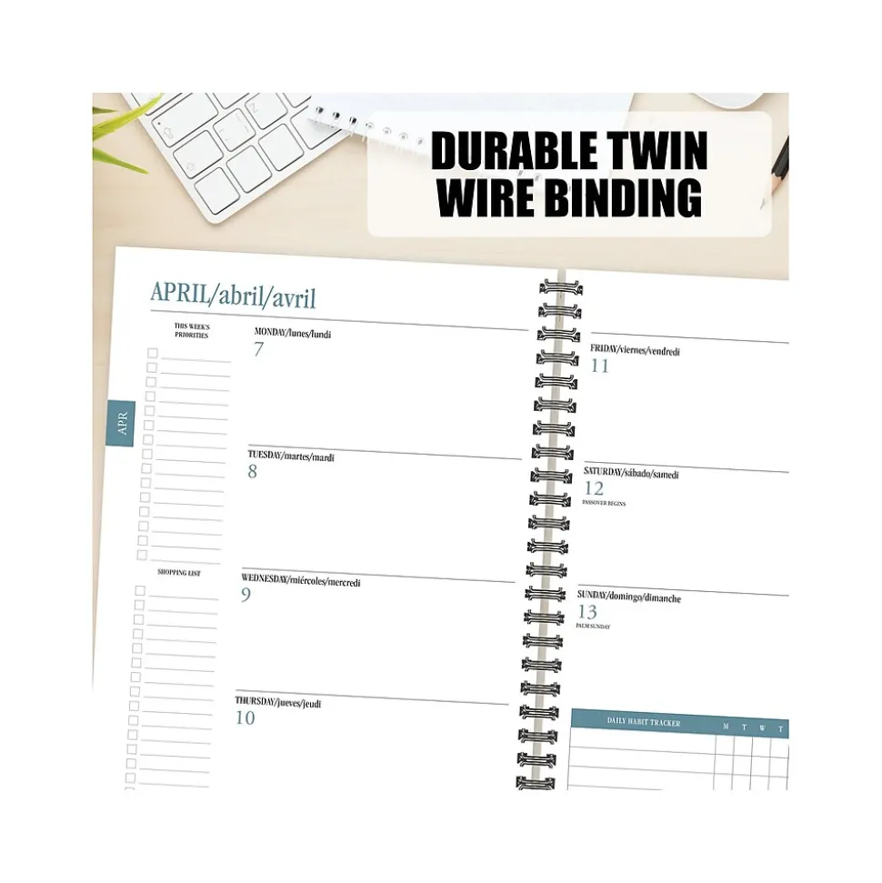 2024-2025 Willow Creek Good Vibes 6.5" x 8.5" Academic Weekly & Monthly Planner, Paper Cover, Multicolor (46241)